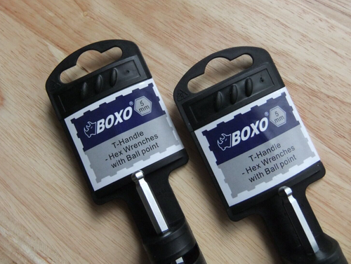 BOXO 2 x 5mm T Handle Hex Wrenches Ball End - 195mm Long - Picture 2 of 6