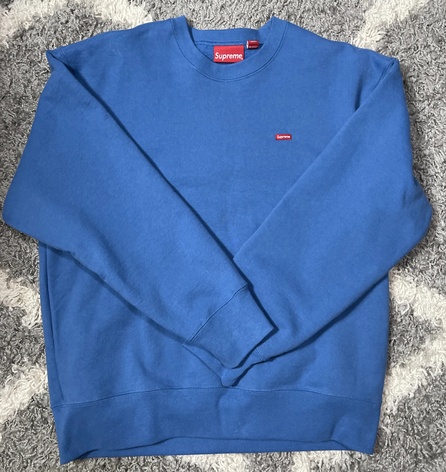 SUPREME Petite Boîte Logo Crewneck Sweat shirt BLEU ROYAL PÂLE Homme Moyen NEUF ! FW20