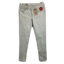 NWT Levis Jeans Girls 14 Gray Super Skinny 710 Ankle Stretch Adjustable Waist