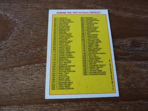 Topps Garbage Pail Kids Cards/Stickers Third Series 3 - 1986 - VGC - Pick Cards! - Picture 6 of 24