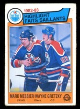1983-84 OPC O PEE CHEE NHL Hockey #23 Wayne Gretzky Mark Messier VG OILERS Card