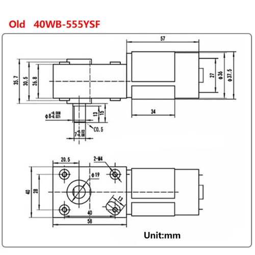 DC 12V 24V Right Angle Deceleration Reduction Motor 20W Worm Gear Motor 5-300RPM - Picture 5 of 12