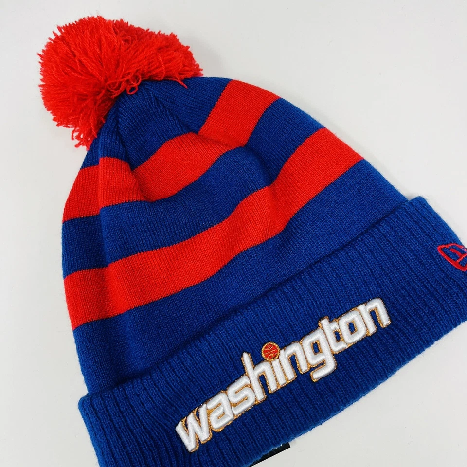 Мужская зимняя шапка-бини тобогган New Era NBA Washington Wizards City синяя красная OSFM - Изображение 4 из 4