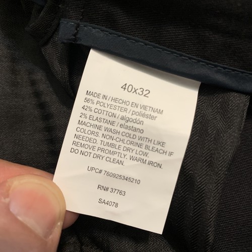 NEW Perry Ellis Portfolio Premium Flex Twill Dress Pants Black 40x32 Stretch - Bild 11 von 13