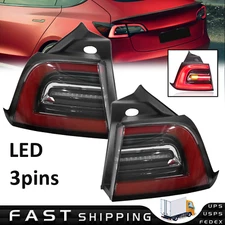 For 2017-2023 Tesla Model 3 Pair LED Rear Outer Tail Lights Driver & Passenger