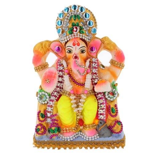 Eco-Friendly Clay Ganesh Ganesha Ganapati Visarjan Murti Statue Hindu Idol - Picture 87 of 403