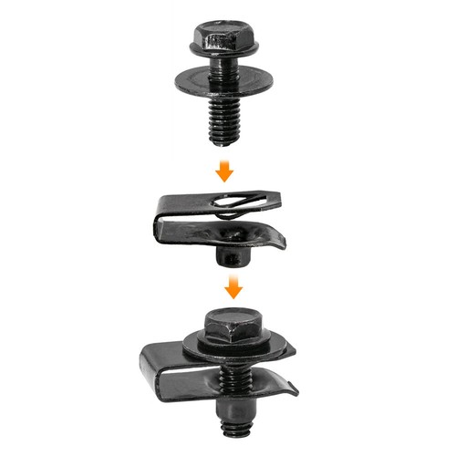 Perno de carrocería de coche y clip de tuerca en U cubierta de motor M6 bandeja inferior protector contra salpicaduras guardabarros - Imagen 6 de 12