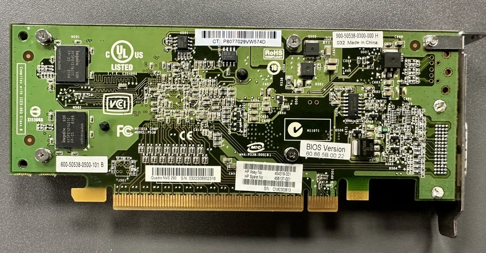 HP Quadro NVS 290 Internal Graphic Card 256MB 456137-001 454319-001 -LOW PROFILE - Image 3 of 3