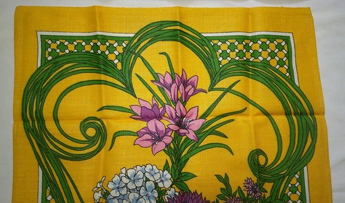 Paar Vintage Textilimpex Polen Sonnenaufgang 100 % Leinen Geschirrtücher ""Trellis"" Design - Bild 5 von 13