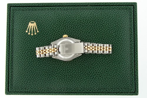 Rolex Lady DateJust Red Diamond Dial - Steel and 18k Gold Diamond Bezel Watch - Picture 6 of 10