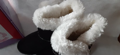 Botas Dawgs con corbata lateral negras niños pequeños niñas forradas antideslizantes NUEVAS 10/11 - Imagen 3 de 11
