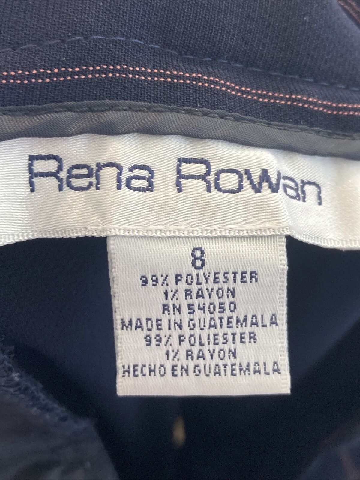 Rena Rowan Dress Pants size 8 Blue With Pink Stri… - image 3