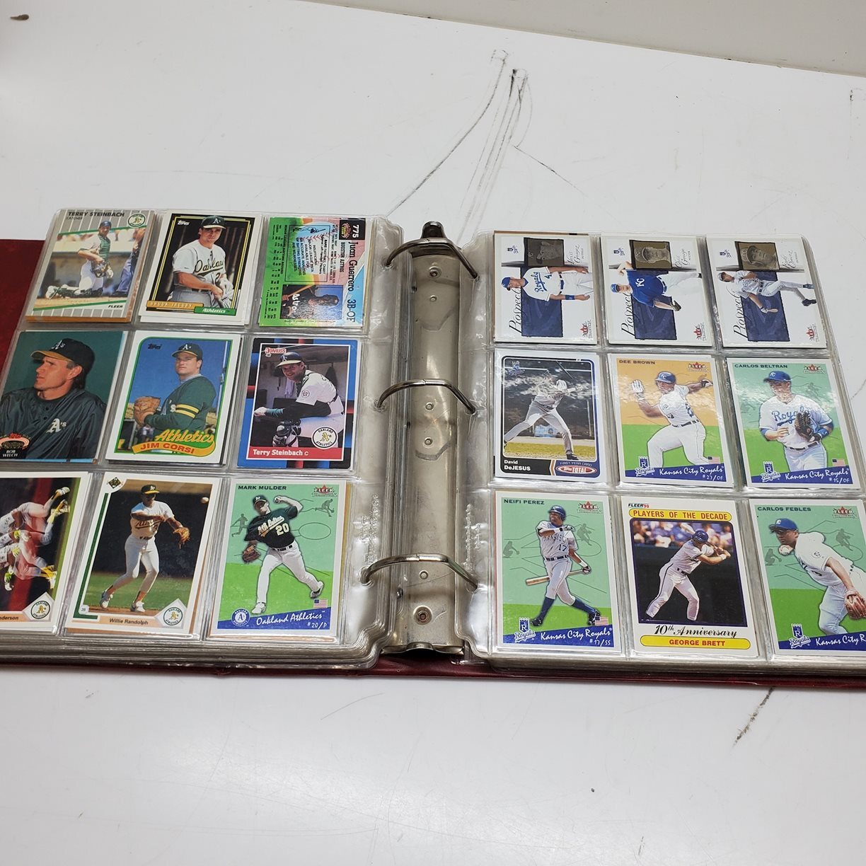 2 Trading Card Binders Filled with MLB Cards and Sports Memorabilia