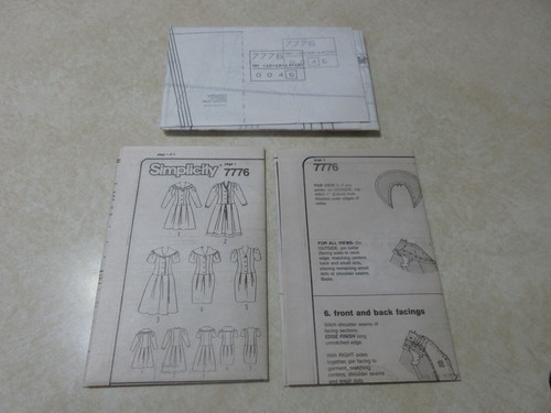 SIMPLICITY #7776 VINTAGE 1992 MISSES' DRESS PATTERN - SIZES 10-16 - UNCUT - Imagen 4 de 4