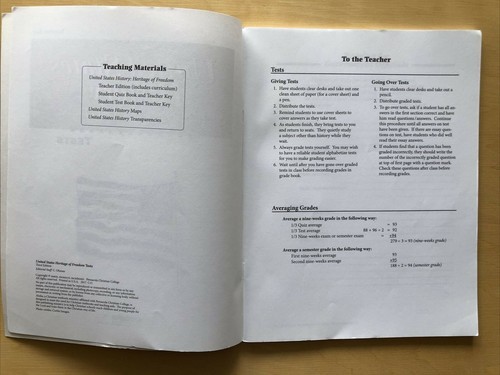 A Beka United States History Heritage of Freedom test key teacher homeschooling - Picture 3 of 5