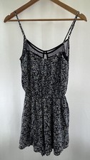 Hollister Womens Blue Floral Sleeveless Playsuit Size S