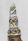 1940s Vintage Christmas Decor Beads Hand Work On Glass Bottle Human Figure