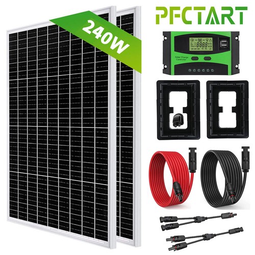 PFCTART 100W 200W 400W Solar Panel Kit with Mounting Brackets Caravan RV Camper - Picture 21 of 30