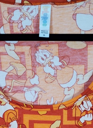 LULAROE CLASSIC T TOP WOMEN XL DISNEY DONALD DUCK LOOSE FIT TEE ORANGE SHIRT NWT - Picture 3 of 6