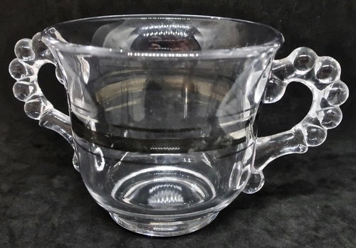 Vintage Imperial Glas Klar Kerzendocht Zucker & Milchkännchen Set mit Silberrand - Bild 5 von 9