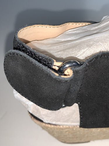 Isaac Mizrahi Live 6M Sandals Mikki Black Suede Slingback Espadrille Wedge - Picture 7 of 11