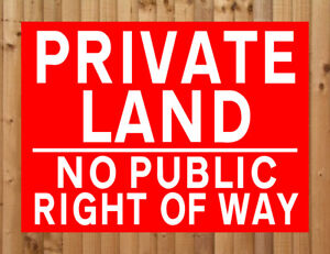Private Property No Public Right Of Way Aluminium Sign 300mm x 200mm Black