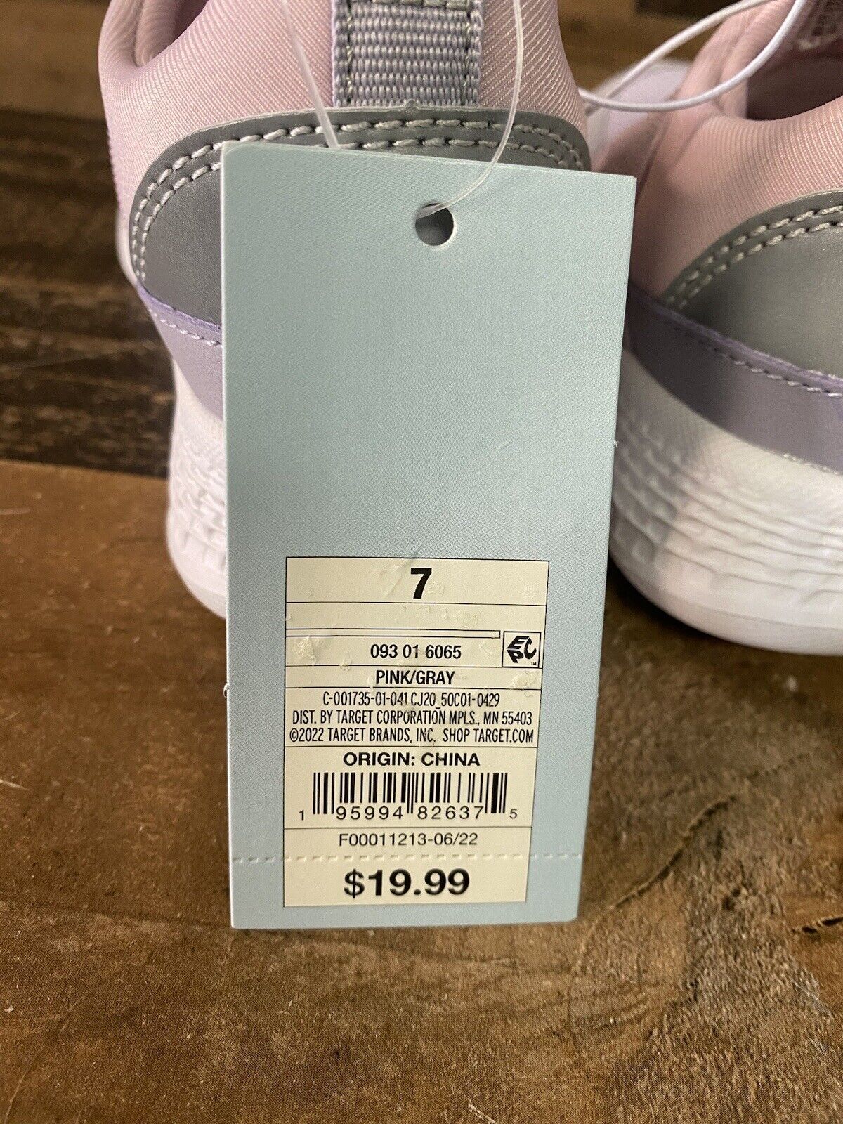 Toddler Girls Cat & Jack Pink Gray Slip on Sneakers Shoes Lightweight New - Picture 8 of 8