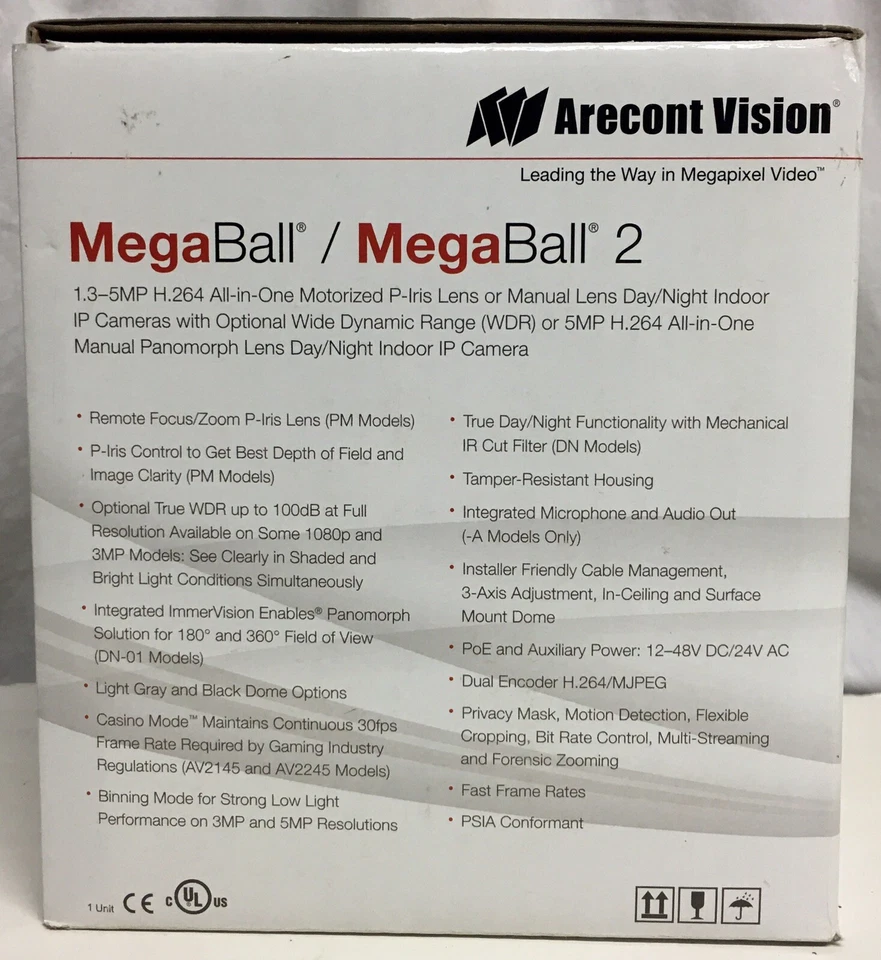 Arecont Vision AV2245PM-CVS Dome 1080P Security Camera Mega Ball 2 New Open Box - Image 4 of 4