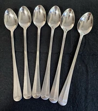 6 WF Washington Forge Spirit of America Iced Tea Spoons Korea 7”