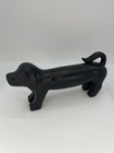Black Ceramic Pottery Dachshund Dog Statue, Dog Lover Shelf Sitter Modern Style