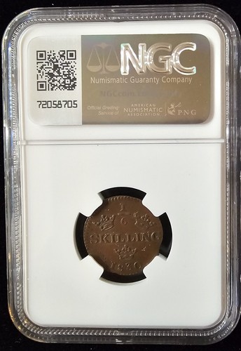1830 Sweden 1/6 Skilling NGC AU DETAILS - Picture 2 of 2