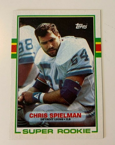 NFL CHRIS SPIELMAN Detroit Lions 1989 Topps Super Rookie Football CARD #361