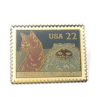 Vtg Abyssinian Cat Himalayan Cat Kitten Usps Usa 22 Cent Stamp Animal Pin Jg&A