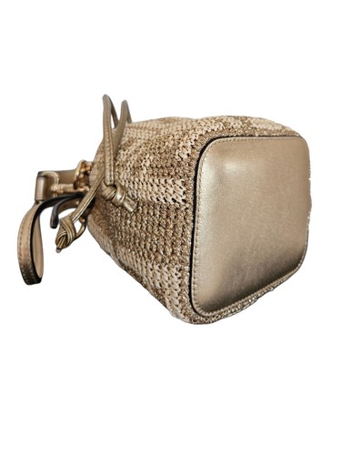 Fendi Mon Tresor Beige/Gold Raffia Mini Bag - Picture 3 of 8