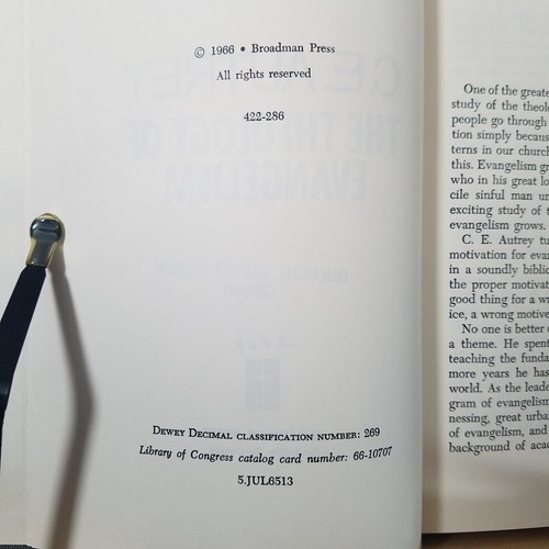 The Theology of Evangelism - 1966 Hardcover by C. E. Autrey - Foto 12 di 18