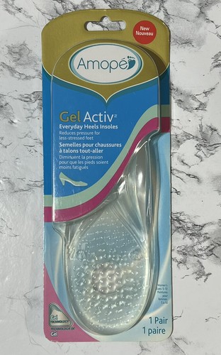 Amope Gel Activ Everyday Heels Insoles - New - Women's Size 5-10 - 1 Pair - Picture 1 of 2