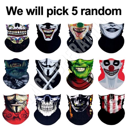 Balaclava Face Mask 5 pack Bandana Scarf Neck Gaiter Reusable UV Lot $6.25 - Picture 13 of 234