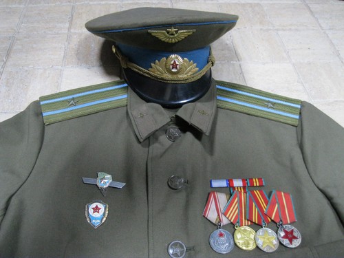 Air Force field uniform Jacket Hat Cap Major Aviation Soviet Russia Army  - Bild 2 von 12