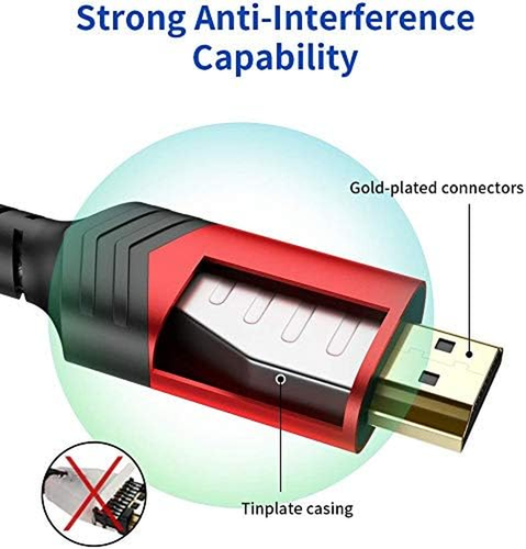 Cable HDMI 10K 8K 2.1 Paquete de 2 6 pies, JSAUX 48Gbps Ultra Alta Velocidad HDMI Cable Trenzado - Imagen 8 de 12