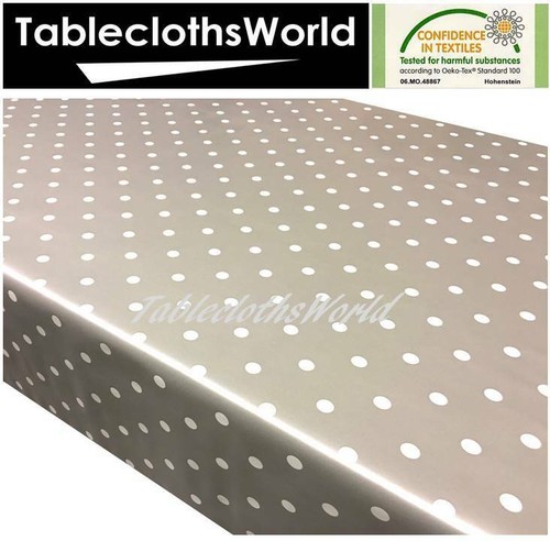 Round Polka Dot Spot Pvc Vinyl Tablecloth Wipe Clean - Top Quality - ALL SIZES - Picture 17 of 19