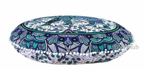 New 32" Large Mandala Round Pillow Case Bohemian Meditation Floor Cushion Covers - Picture 63 of 144