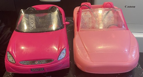 2 Barbie Glam Convertible Pink Sports Cars Mattel - Picture 2 of 12