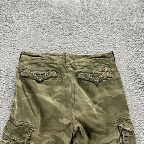 Pantalones cargo Hollister para hombre 31x30 verde camuflaje recto exterior algodón - Imagen 6 de 11