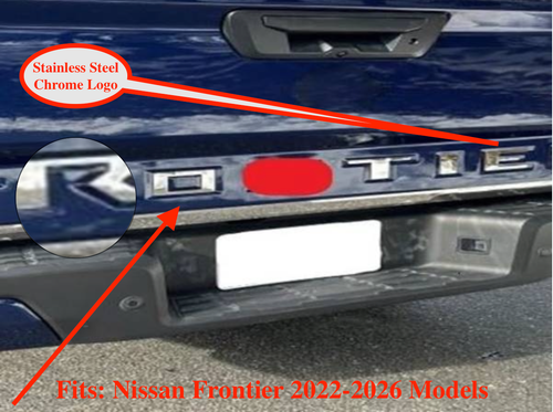STAINLESS STEEL CHROME BED GRAPHIC LOGO SET fits NISSAN FRONTIER 22 23 24 25 26 - Foto 7 di 7