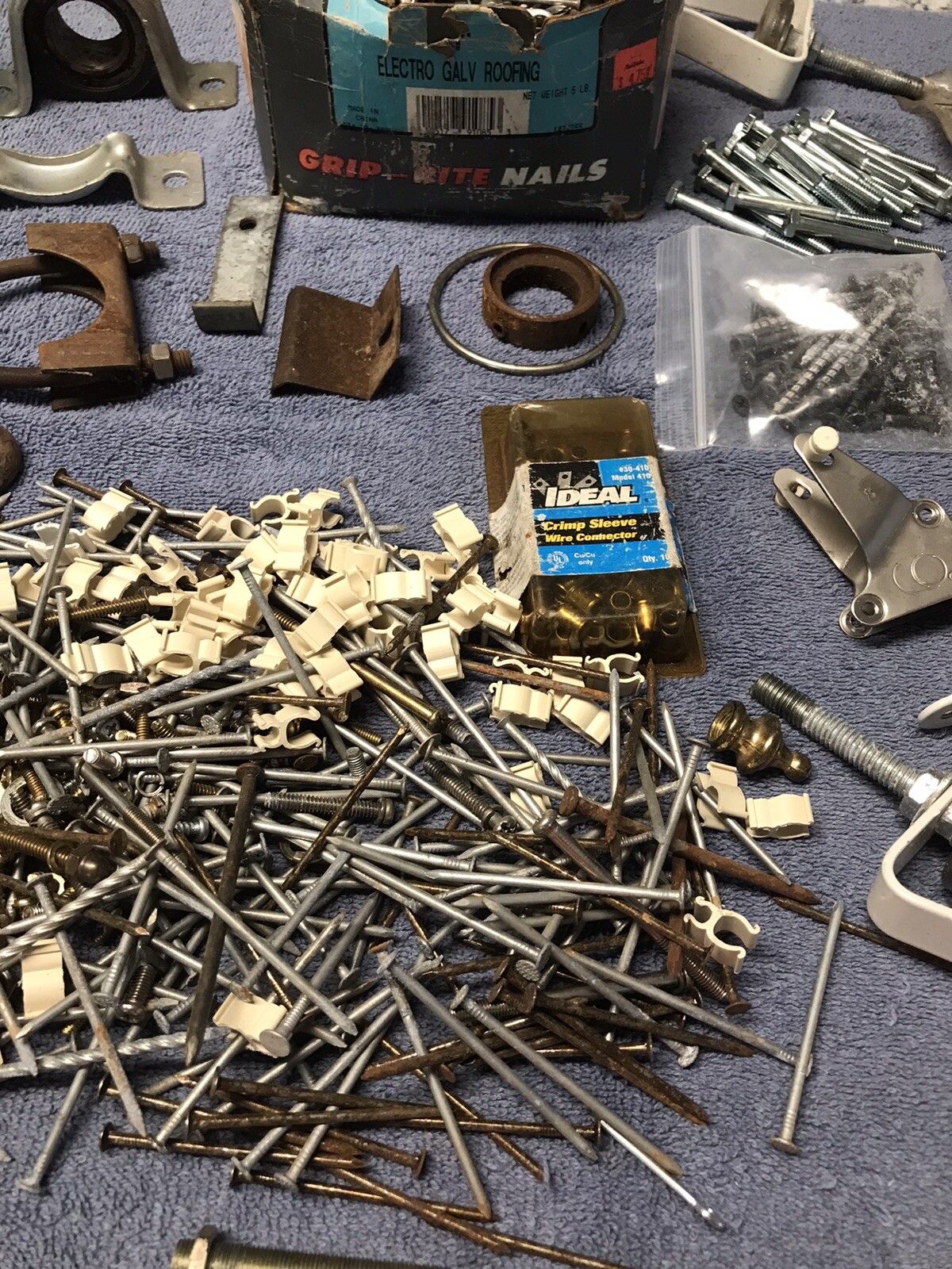 Lot Of Nails Hardware Odds Ends Tack Wire Connector Screws 14 Pounds eBay
