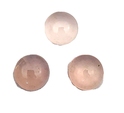 Lote de 3 piedras preciosas sueltas de cuarzo rosa natural cabujón 12 mm 17 quilates - Imagen 2 de 3