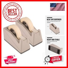 2 Pack Desktop Tape Dispenser Holder with Large 3 inch Core for Masking Tape,...