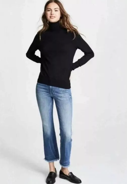 AYR The Bomb Pop Jeans mid Rise Fringe Raw Hem 24 Short