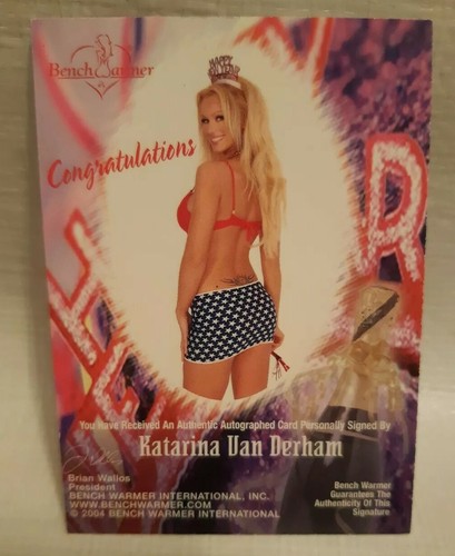 Benchwarmer 2004 Katarina Van Derham auto card , Happy New Year special - Foto 2 di 3