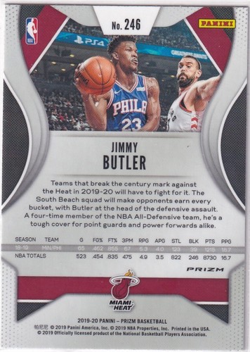 2019-20 Panini NBA Prizm Basketball No. 246 Jimmy Butler Green Parallel - Bild 2 von 2